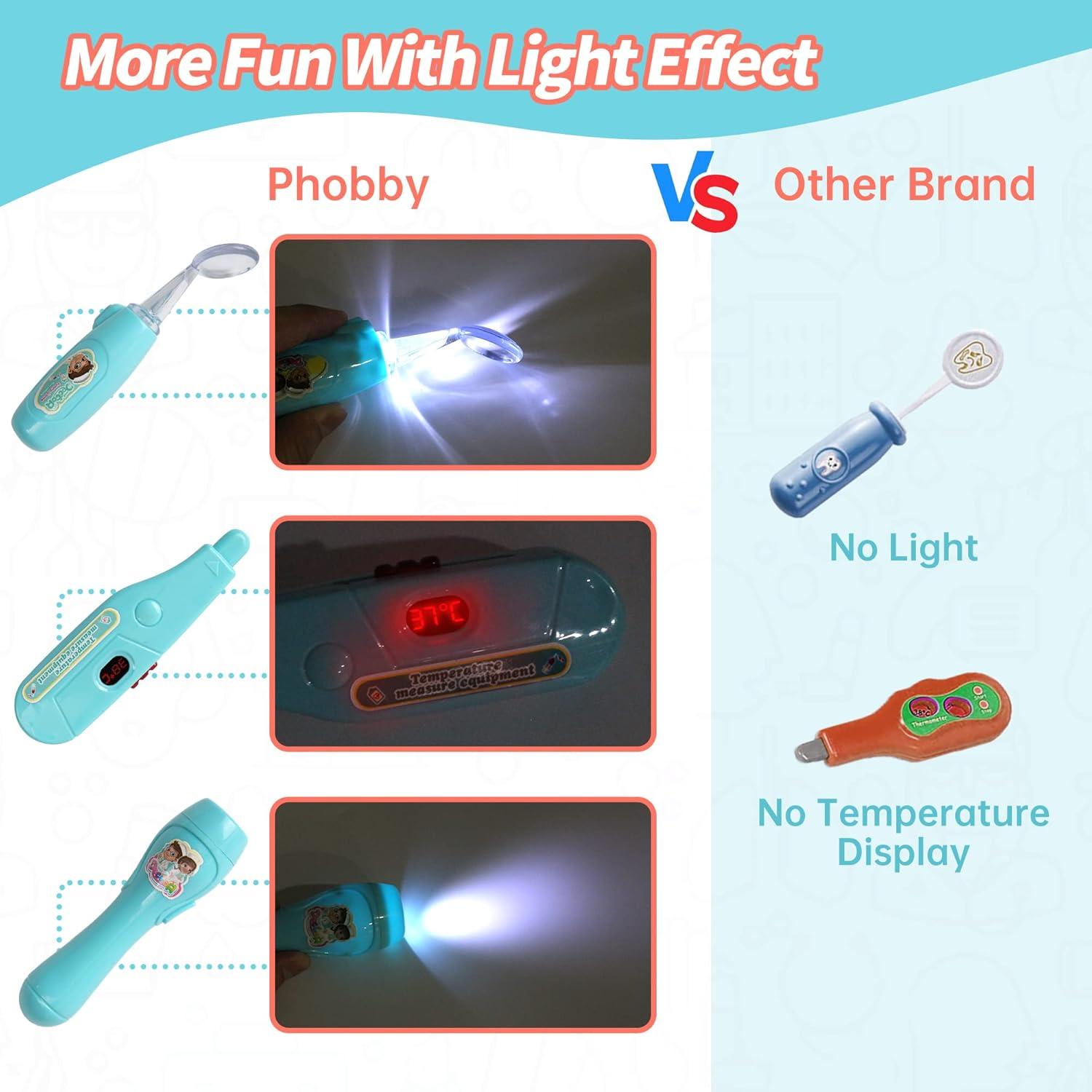 Kit de Doctor para Niños Phobby 8 Piezas con Estetoscopio