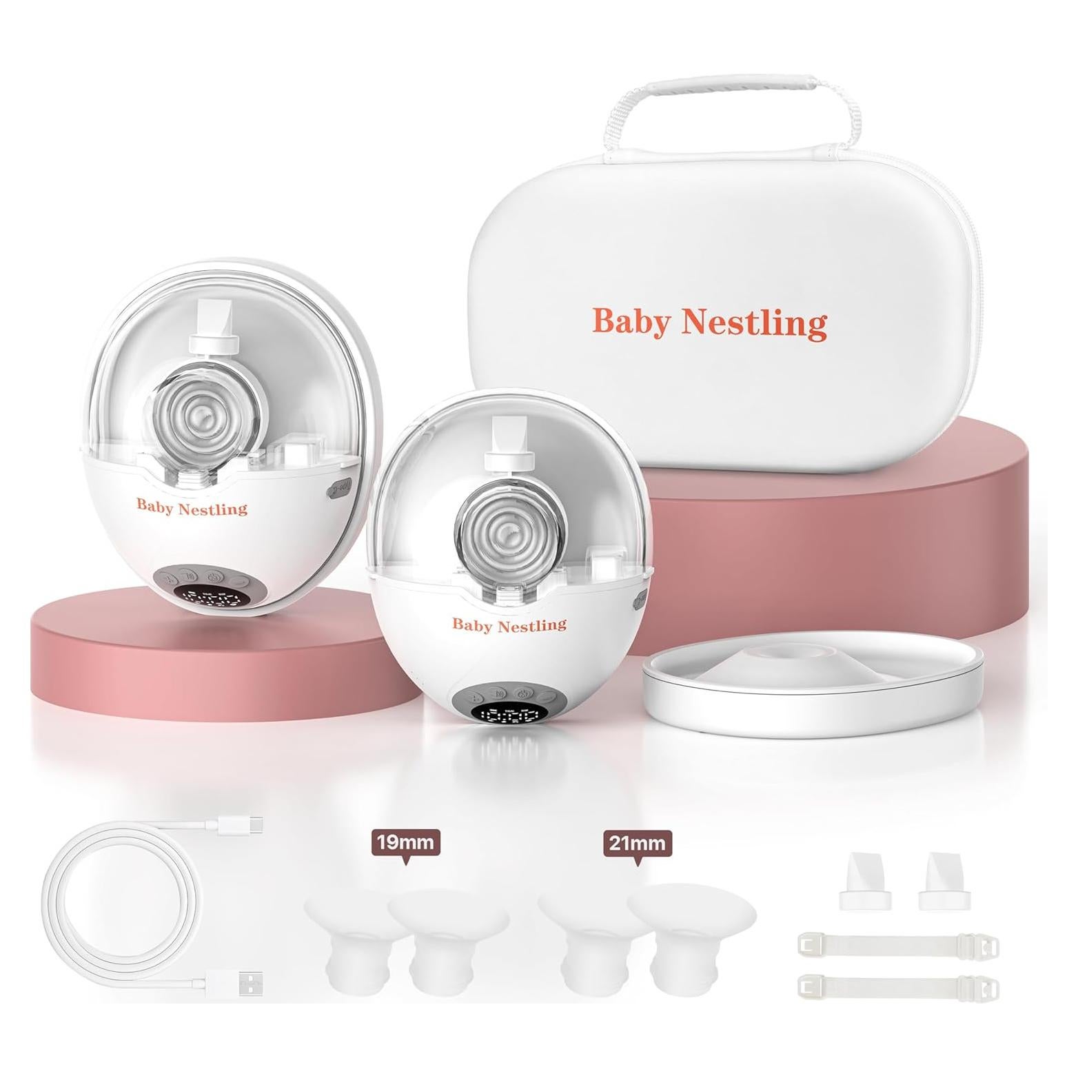 Extractor de Leche Eléctrico Baby Nestling Gris, Silencioso, 4 Modos