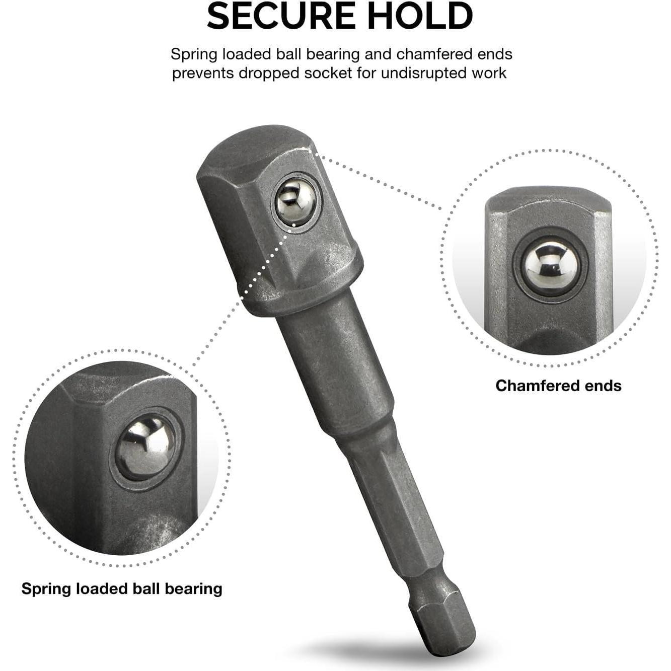 Juego de Adaptadores de Enchufe NEIKO 00257 - 9 Piezas Acero CrV