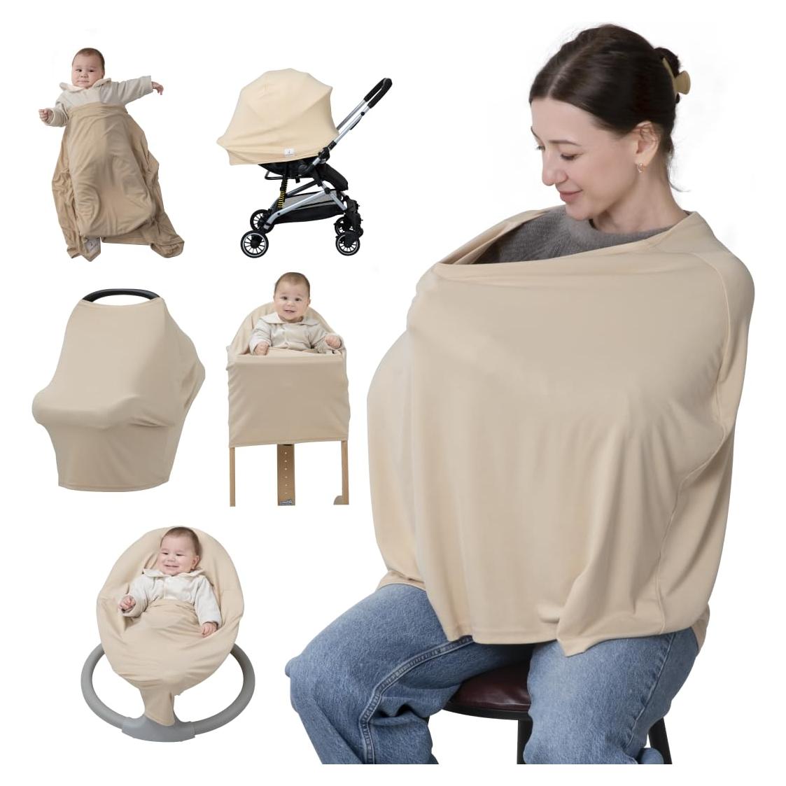 Cubierta de Lactancia BabbleRoo Crema de Mantequilla - Suave y Transpirable