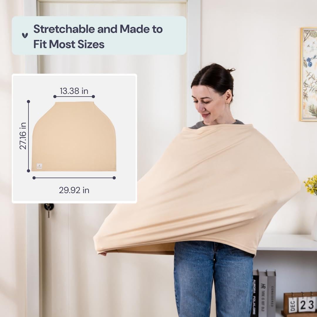 Cubierta de Lactancia BabbleRoo Crema de Mantequilla - Suave y Transpirable