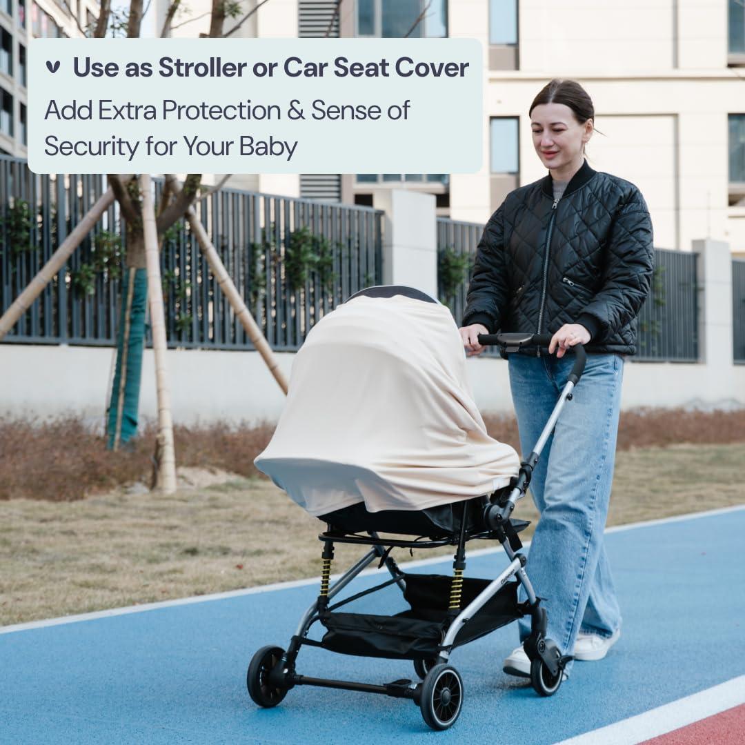 Cubierta de Lactancia BabbleRoo Crema de Mantequilla - Suave y Transpirable