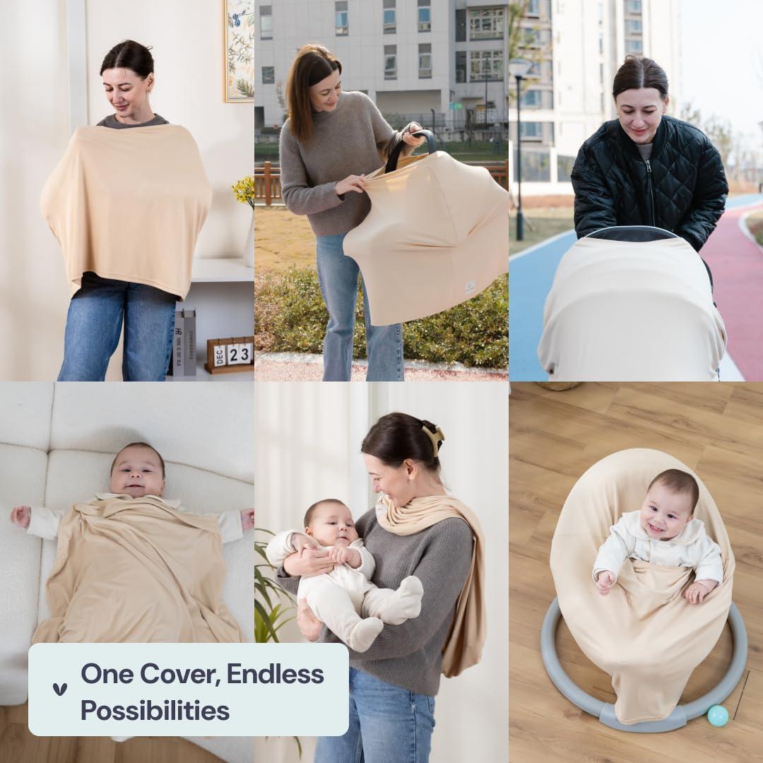 Cubierta de Lactancia BabbleRoo Crema de Mantequilla - Suave y Transpirable