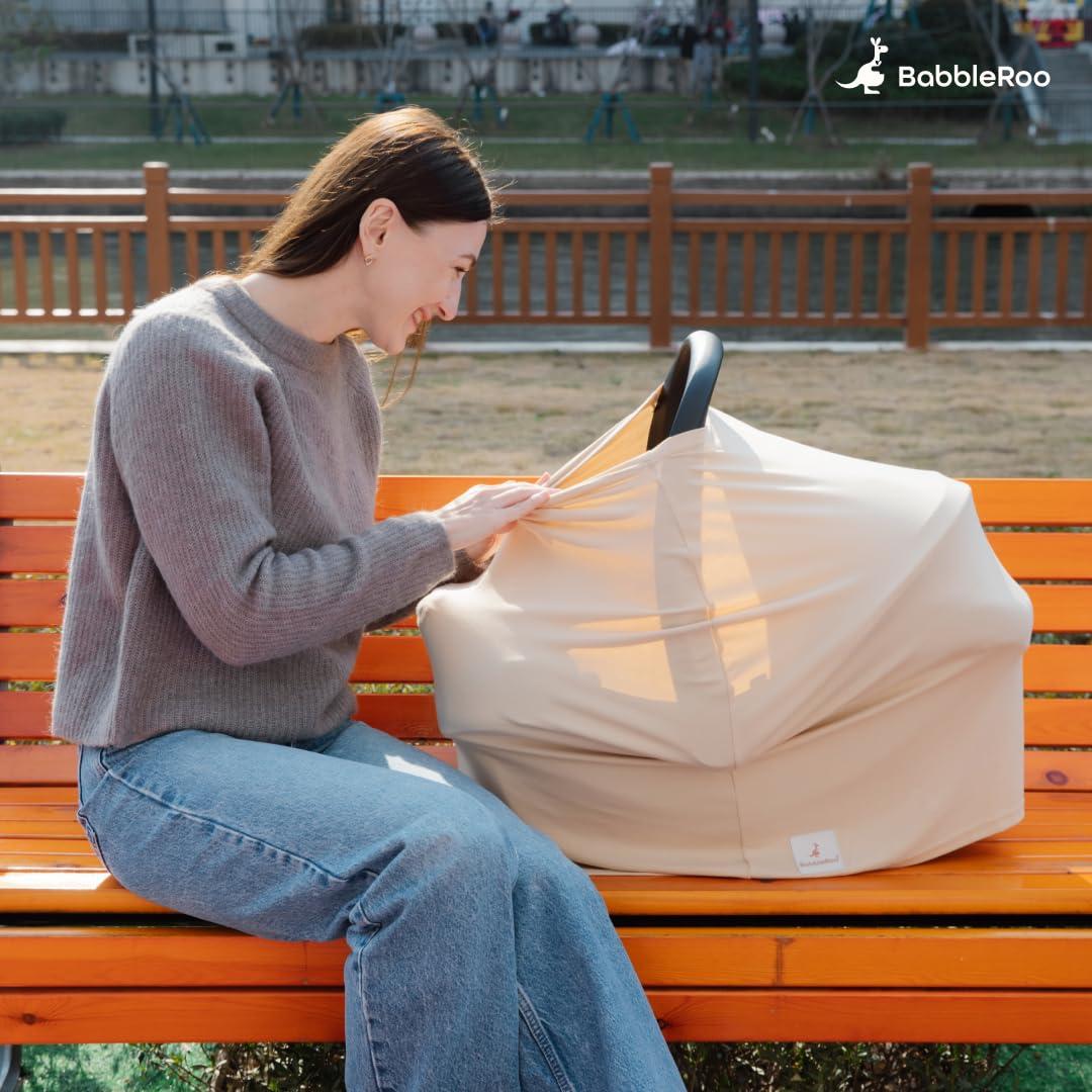 Cubierta de Lactancia BabbleRoo Crema de Mantequilla - Suave y Transpirable