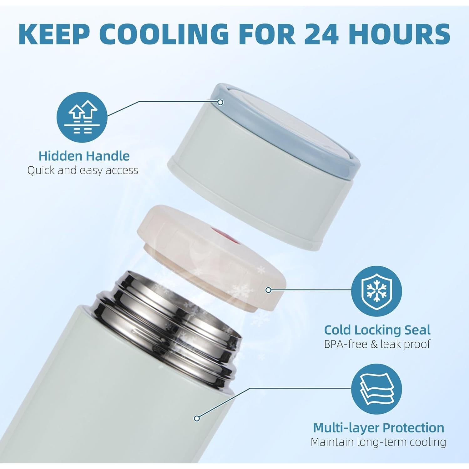 Enfriador de Leche Materna SINSUFUR Acero Inoxidable 1.18L Azul