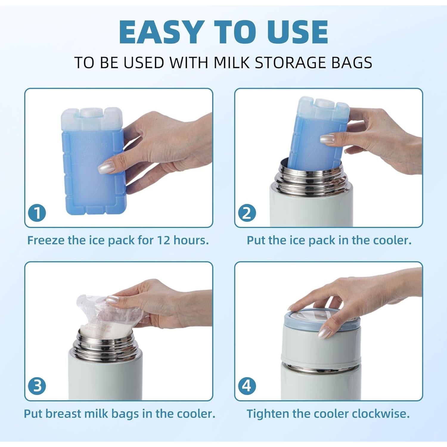 Enfriador de Leche Materna SINSUFUR Acero Inoxidable 1.18L Azul