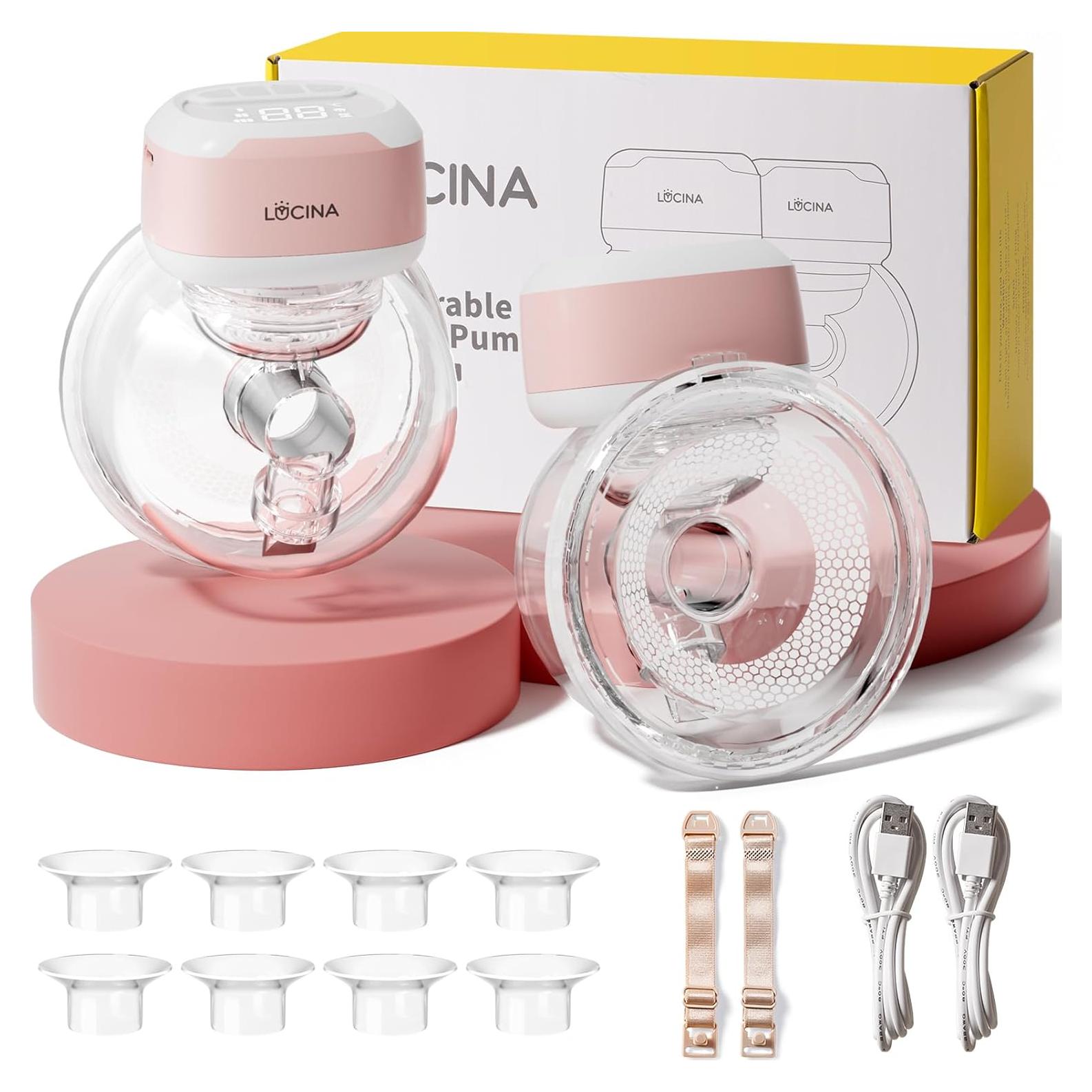 Bomba de Pecho Eléctrica Portátil Lucina Baby Rosa 150ml