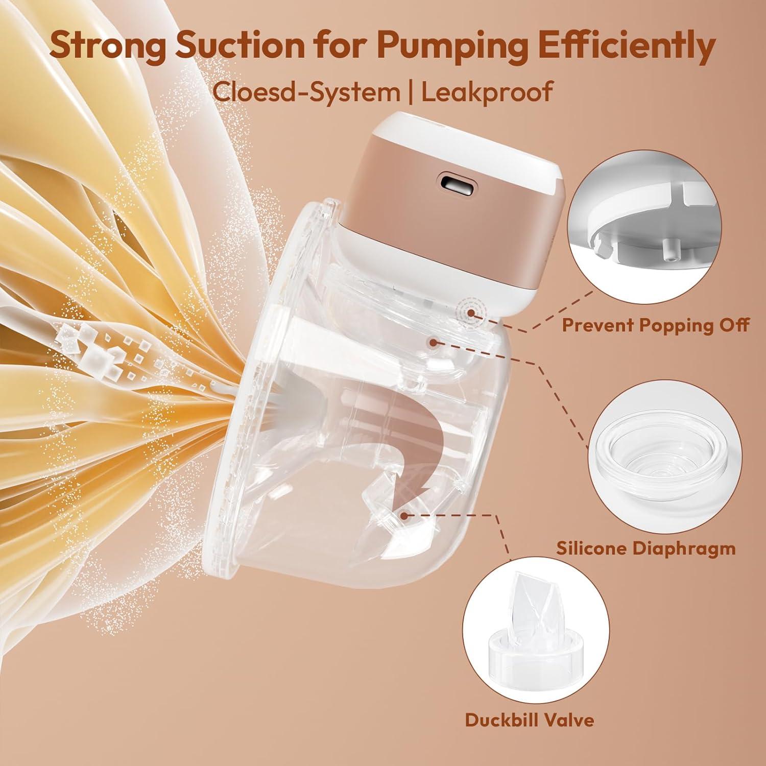 Bomba de Pecho Eléctrica Portátil Lucina Baby Rosa 150ml