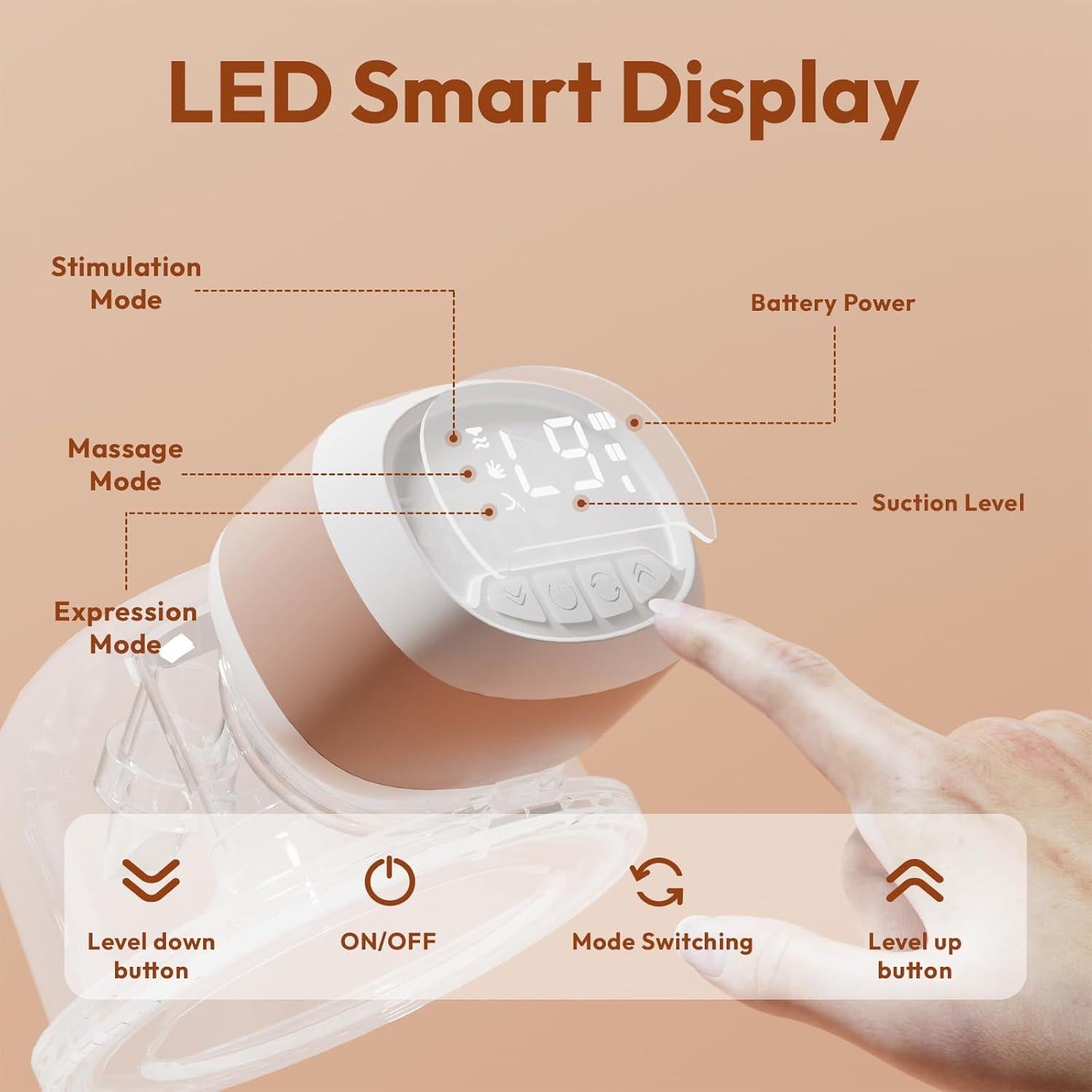 Bomba de Pecho Eléctrica Portátil Lucina Baby Rosa 150ml