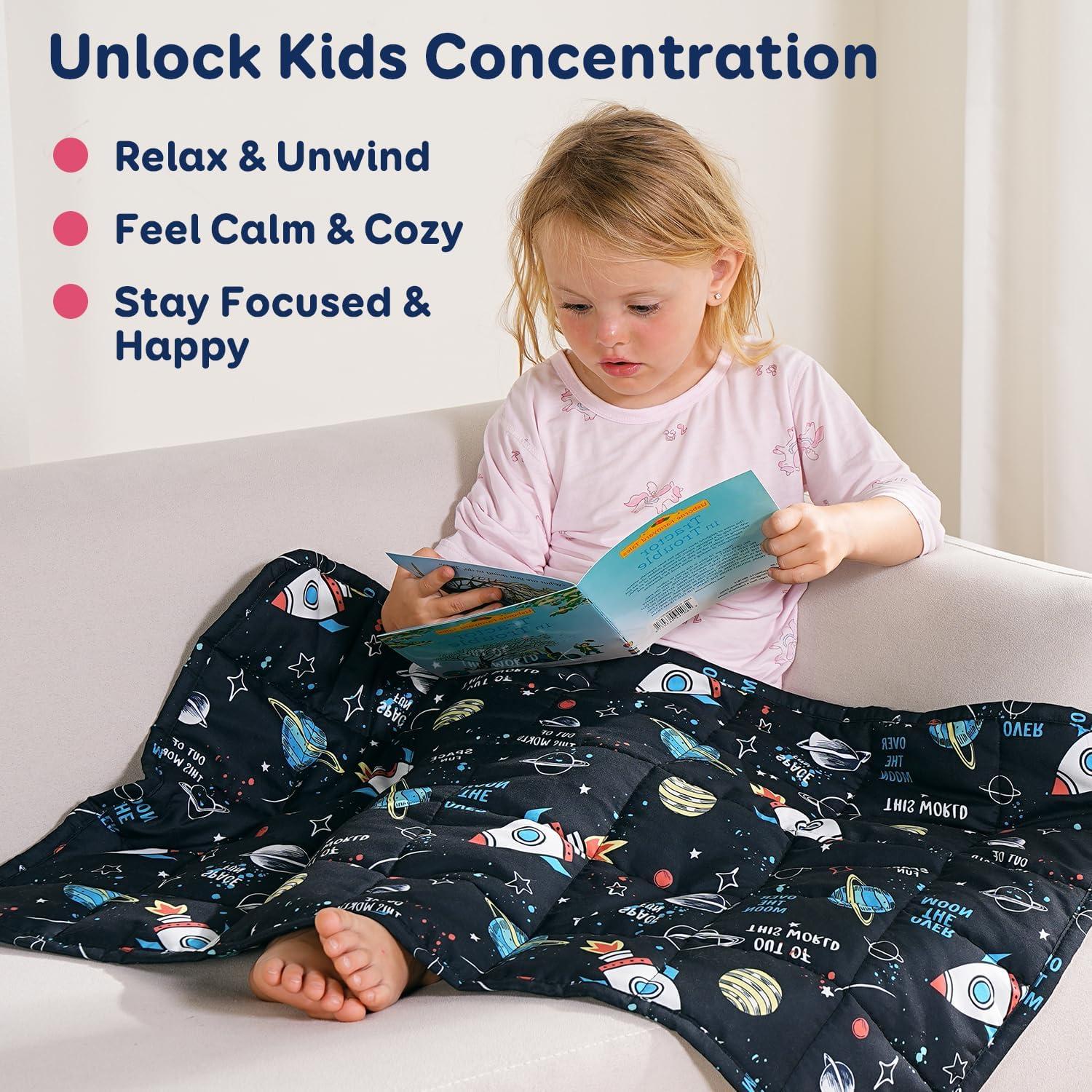 Manta con peso Kivik 50x76 cm 0.9 kg universo negro