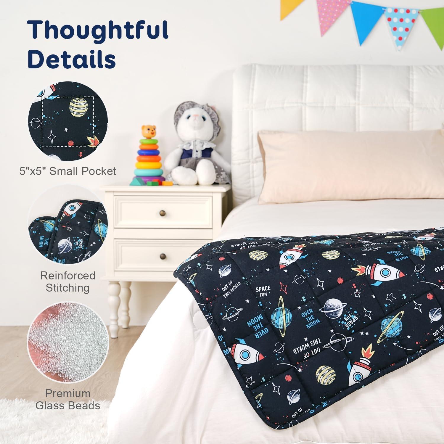 Manta con peso Kivik 50x76 cm 0.9 kg universo negro