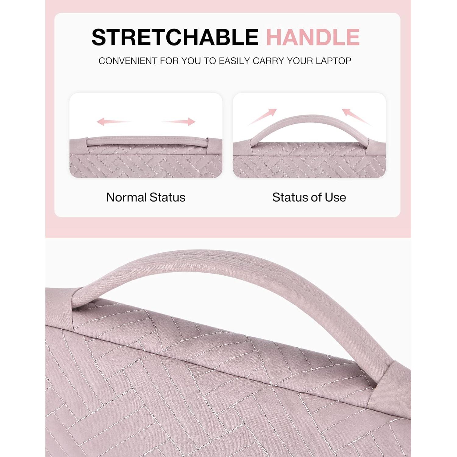 BAGSMART Funda para Laptop 13-14" Rosa Bebé con Accesorios