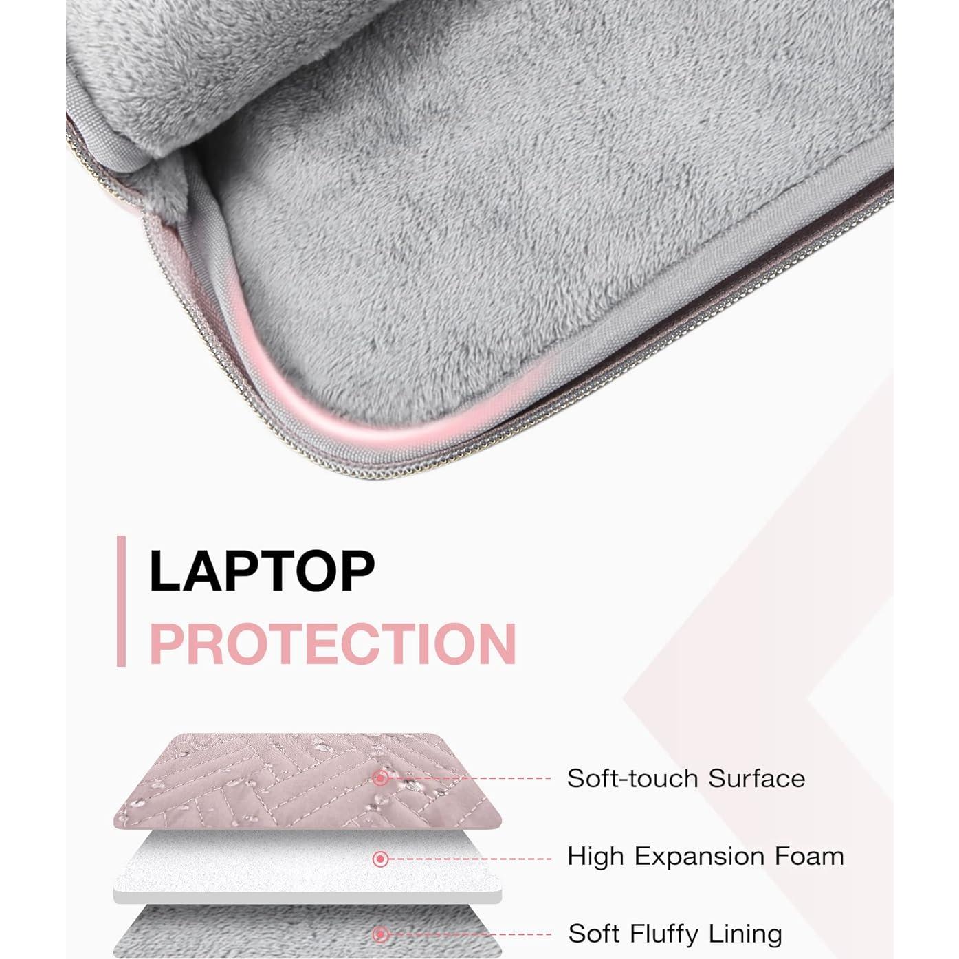 BAGSMART Funda para Laptop 13-14" Rosa Bebé con Accesorios