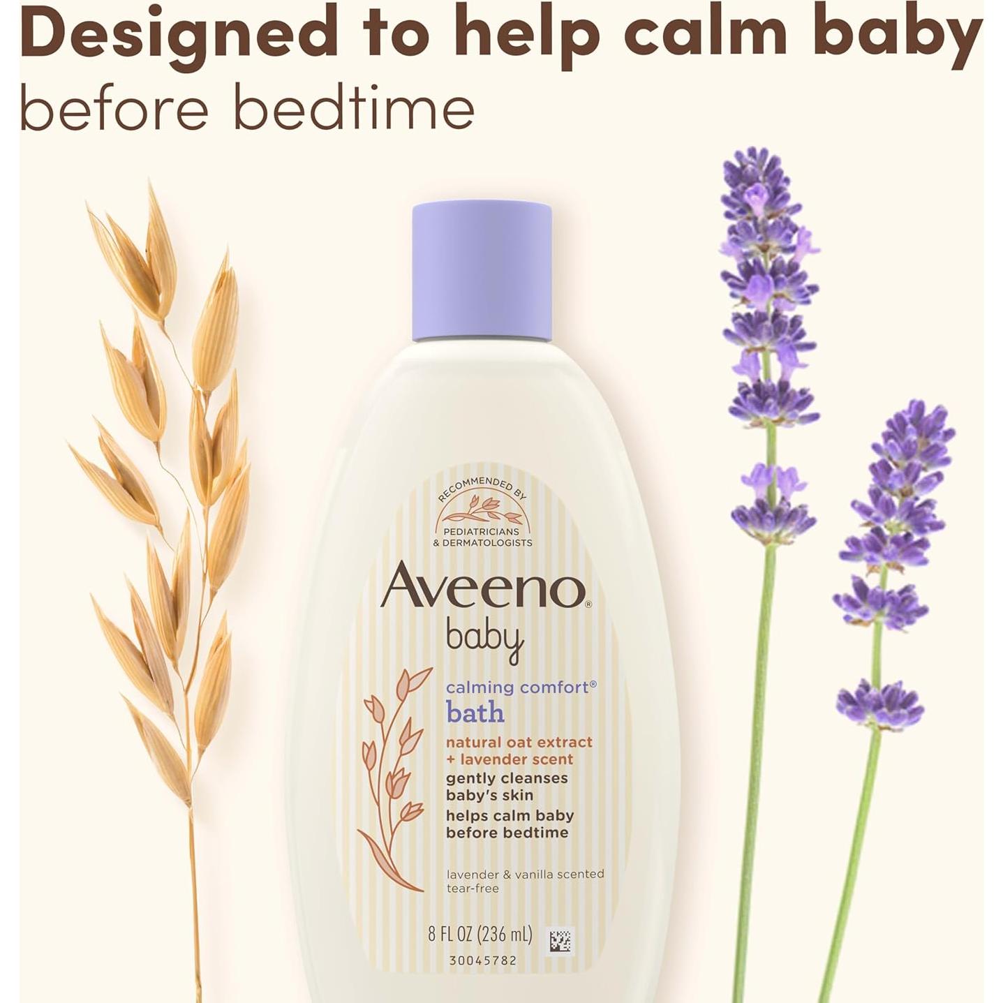 Aveeno Bebé Baño y Lavado Calmante 236 ml Lavanda Vainilla