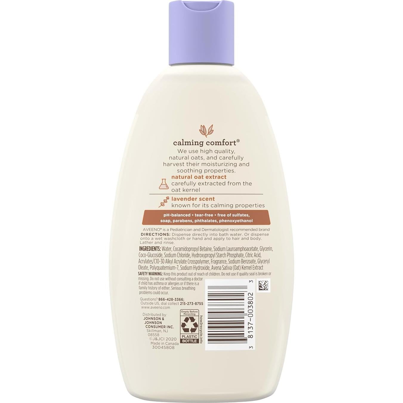 Aveeno Bebé Baño y Lavado Calmante 236 ml Lavanda Vainilla