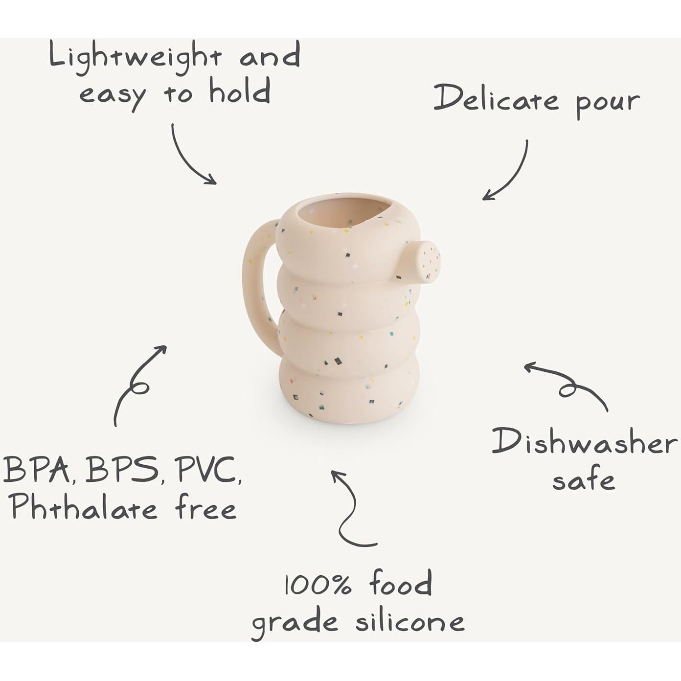 Regadera de Silicona Mushie Azul Francés para Niños 10 Meses+