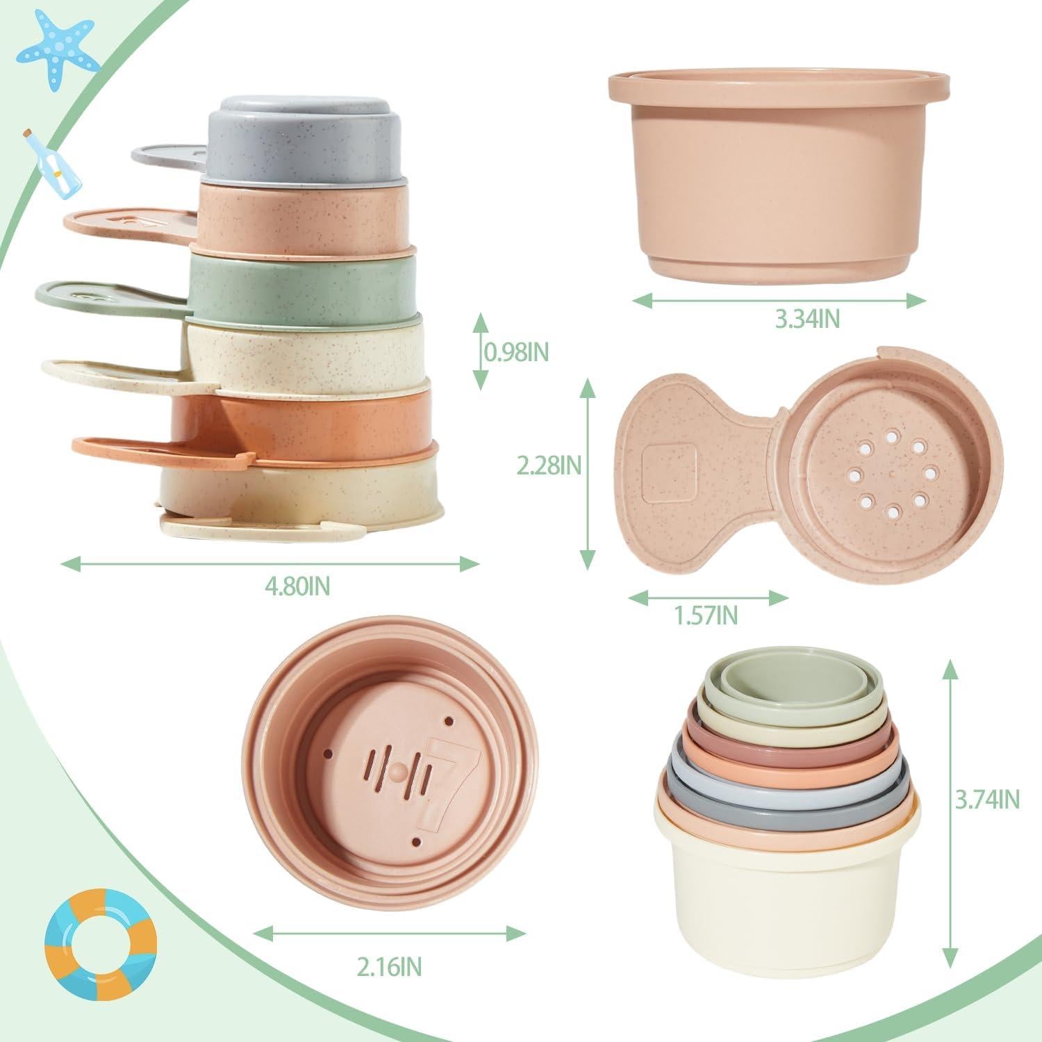 Juguetes de baño AMCHSURI 14 PCS para bebés 6-15 meses