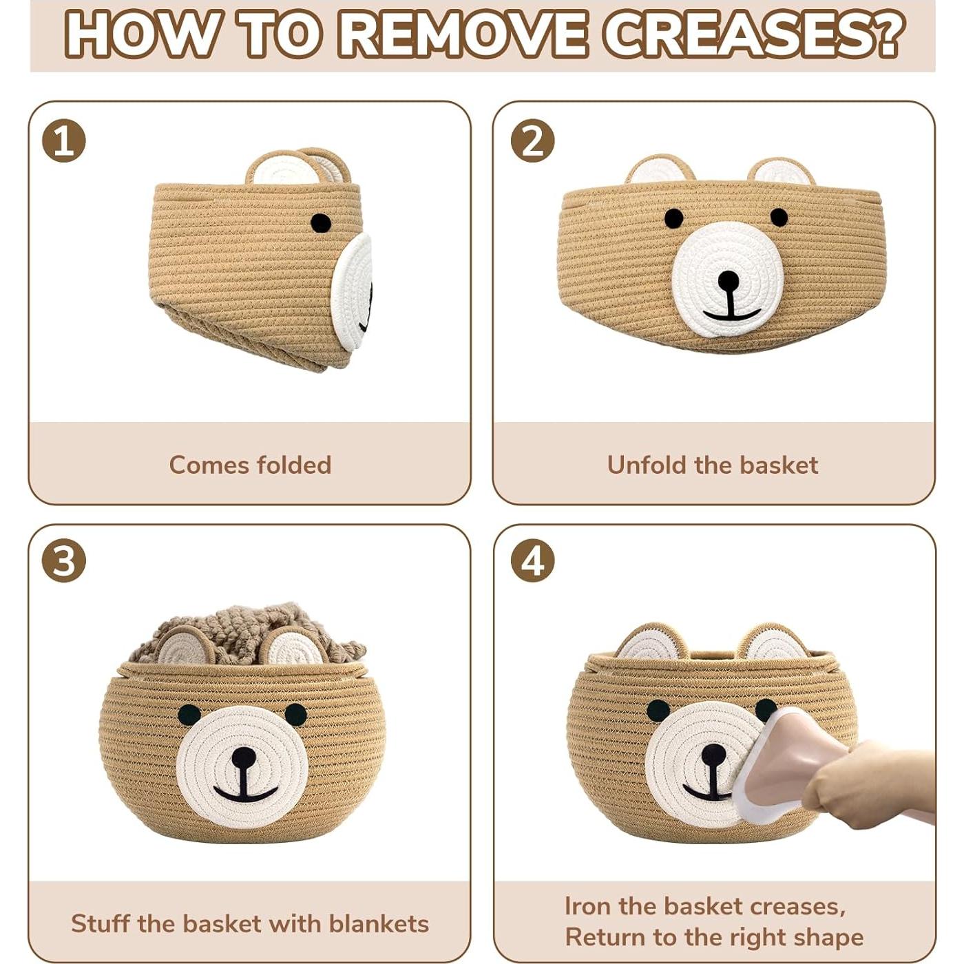 Cesta de Almacenamiento CherryNow para Bebés, 26.7 cm, Marrón