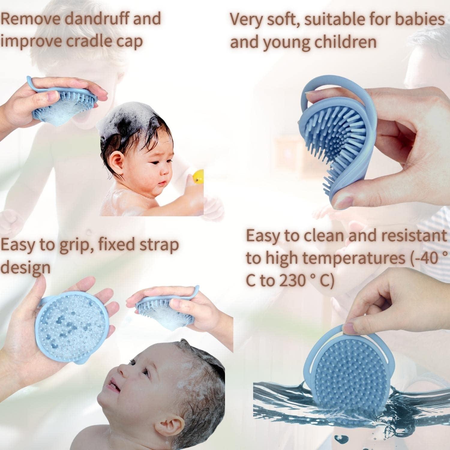 Cepillo de Champú de Silicona SZSY Azul para Bebés y Niños