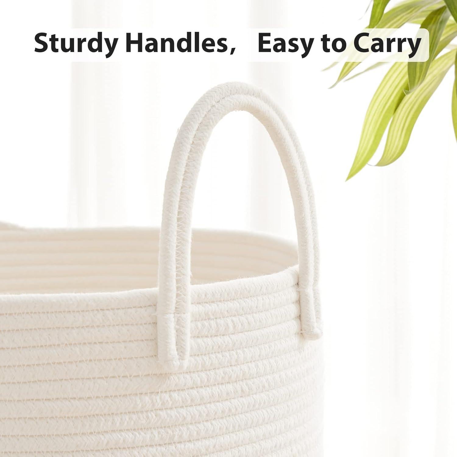 Cesta de lavandería grande 72L Fiona's magic algodón beige