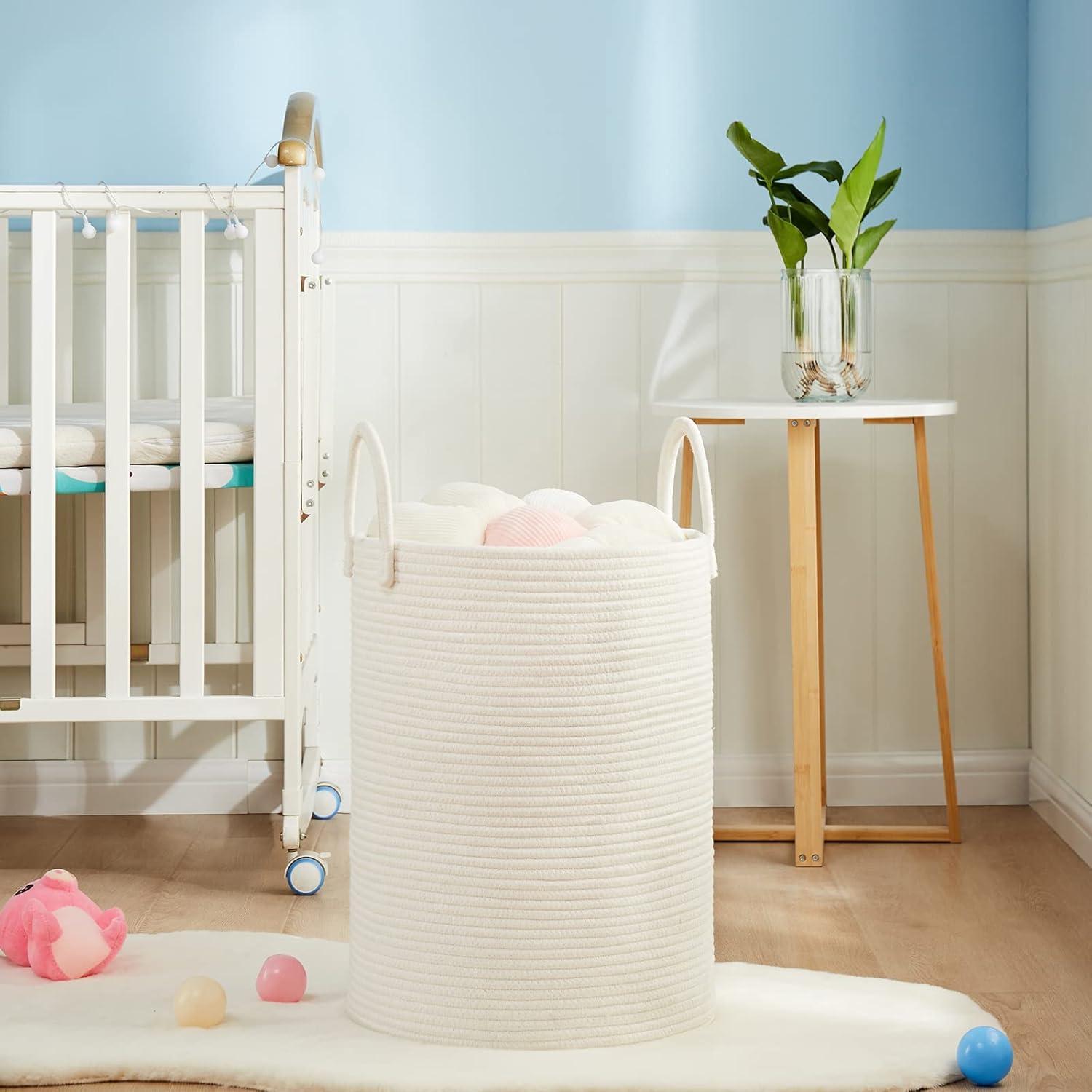 Cesta de lavandería grande 72L Fiona's magic algodón beige