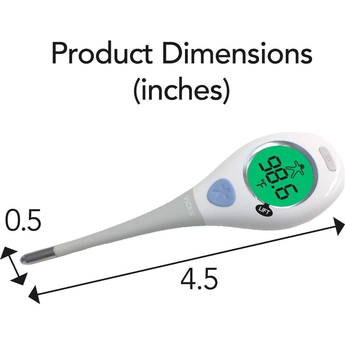 Termómetro Digital Vicks RapidRead, Lectura 2 Segundos, Resistente al Agua