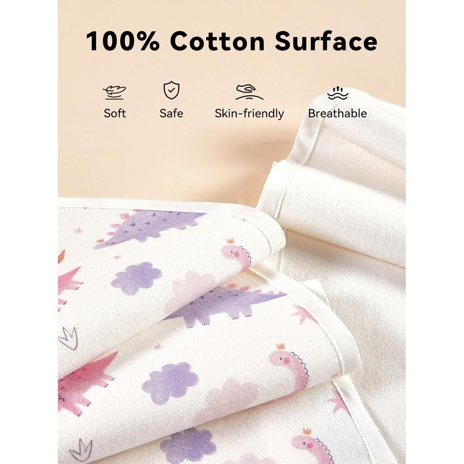 Protectores de Cambiador TILLYOU 100% Algodón Reutilizables 6 Pzs