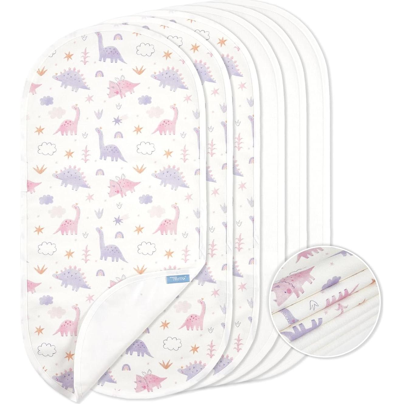 Protectores de Cambiador TILLYOU 100% Algodón Reutilizables 6 Pzs