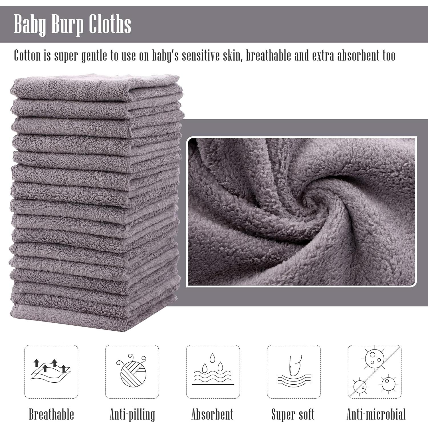 Toallitas de Baño Cute Castle 16 Piezas 22.86x22.86 cm Gris