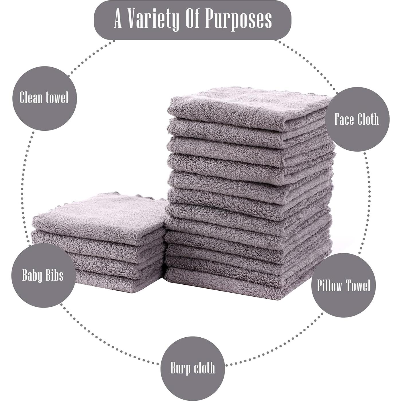 Toallitas de Baño Cute Castle 16 Piezas 22.86x22.86 cm Gris