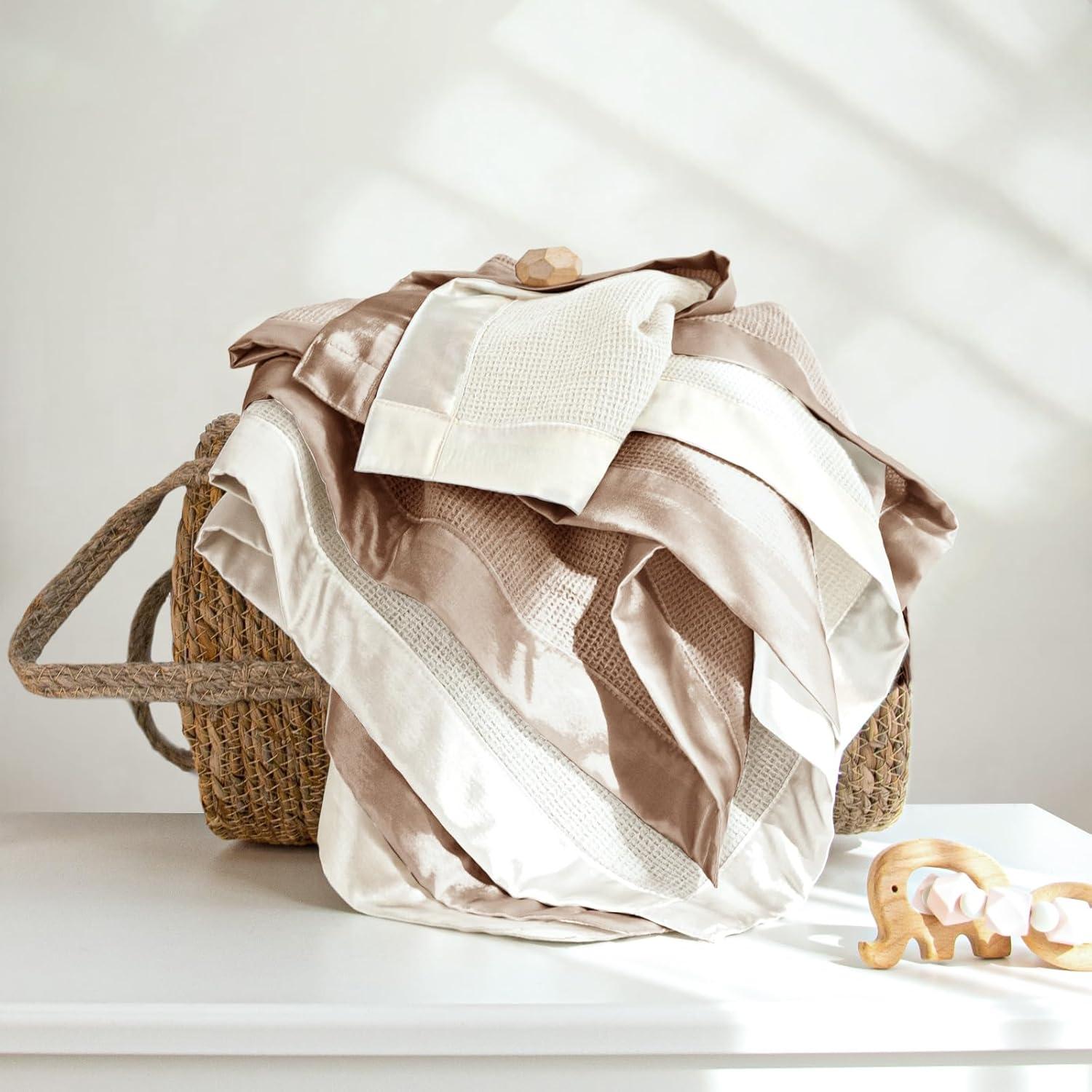 Manta de Arrullo Lulumoon Waffle 101.6x91.4cm Crema