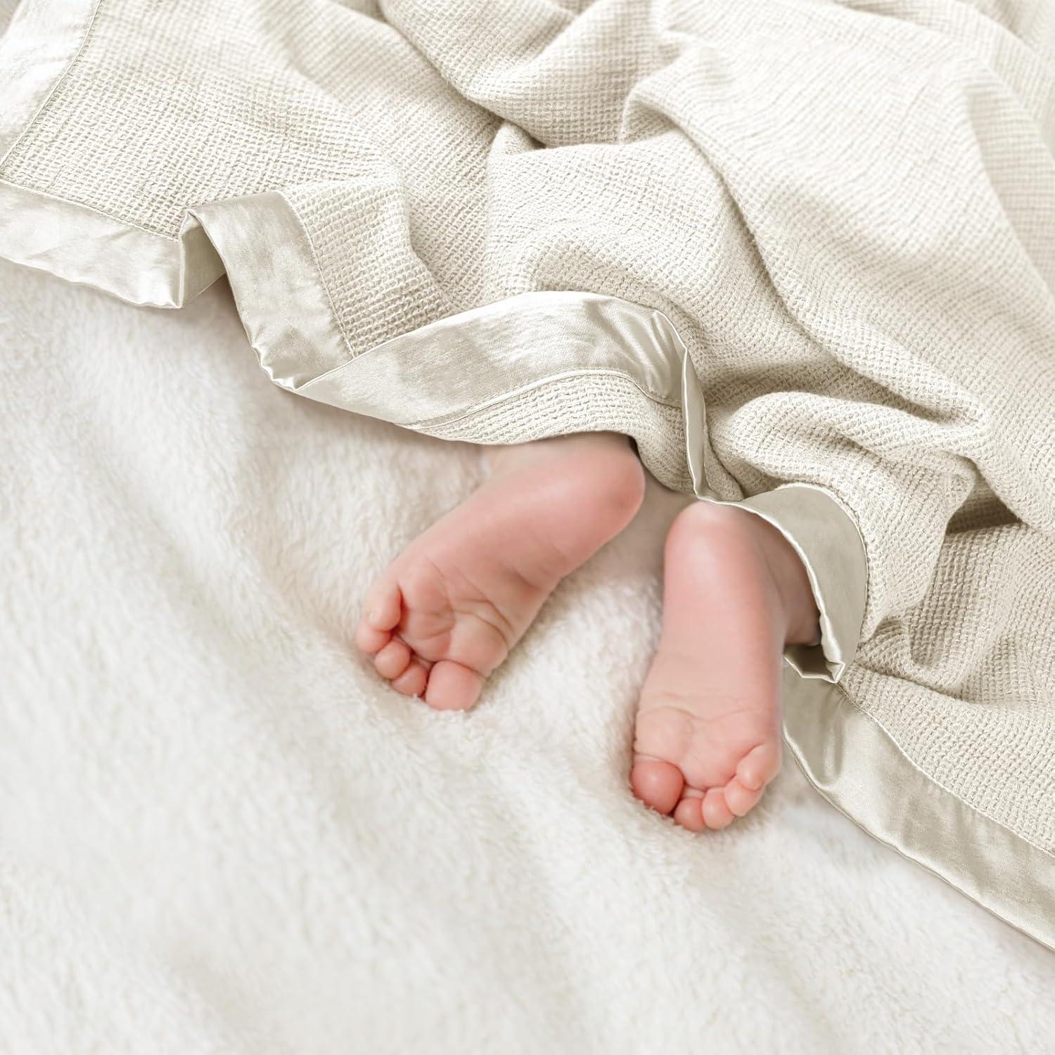 Manta de Arrullo Lulumoon Waffle 101.6x91.4cm Crema