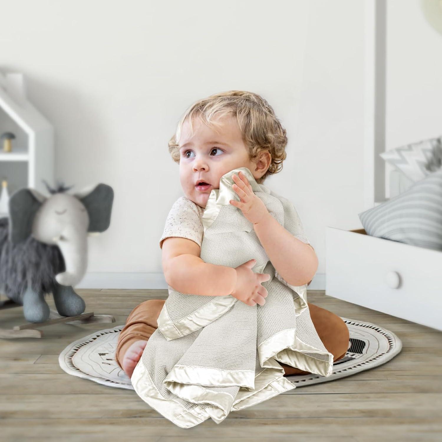 Manta de Arrullo Lulumoon Waffle 101.6x91.4cm Crema