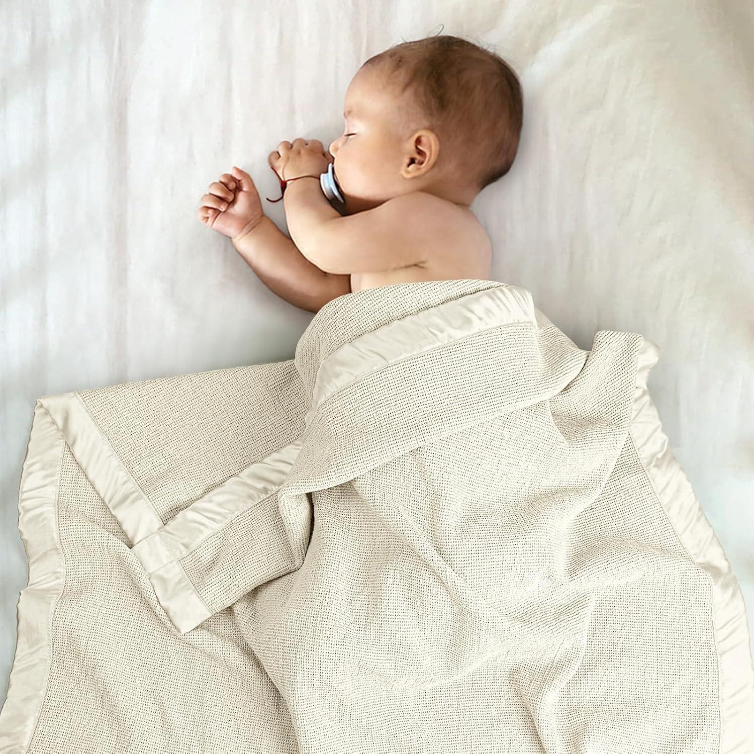 Manta de Arrullo Lulumoon Waffle 101.6x91.4cm Crema