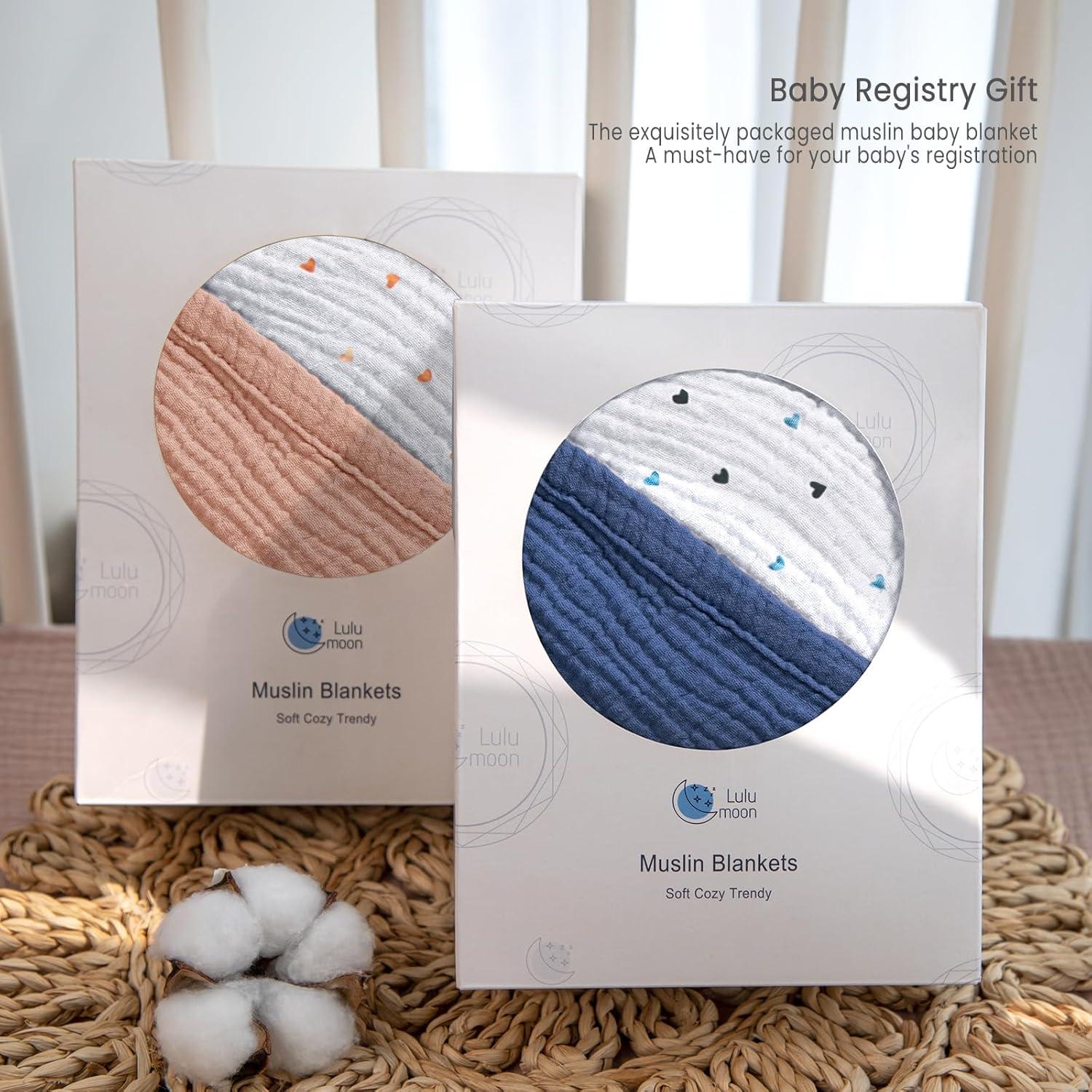 Manta de Muselina Lulumoon 100% Algodón 119x119 cm Azul