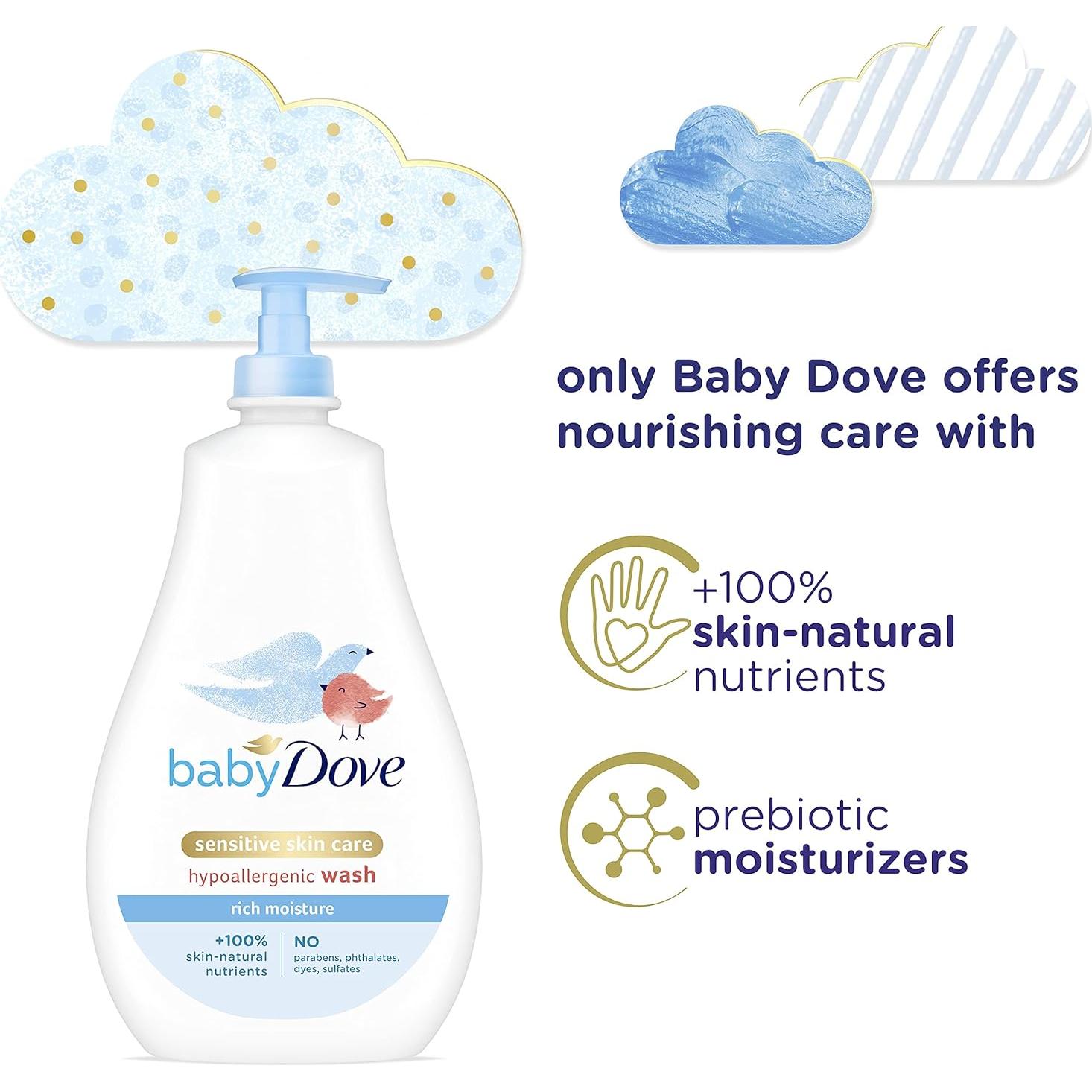 Jabón Hipoalergénico Baby Dove 20 oz Hidratación Rica Bebé