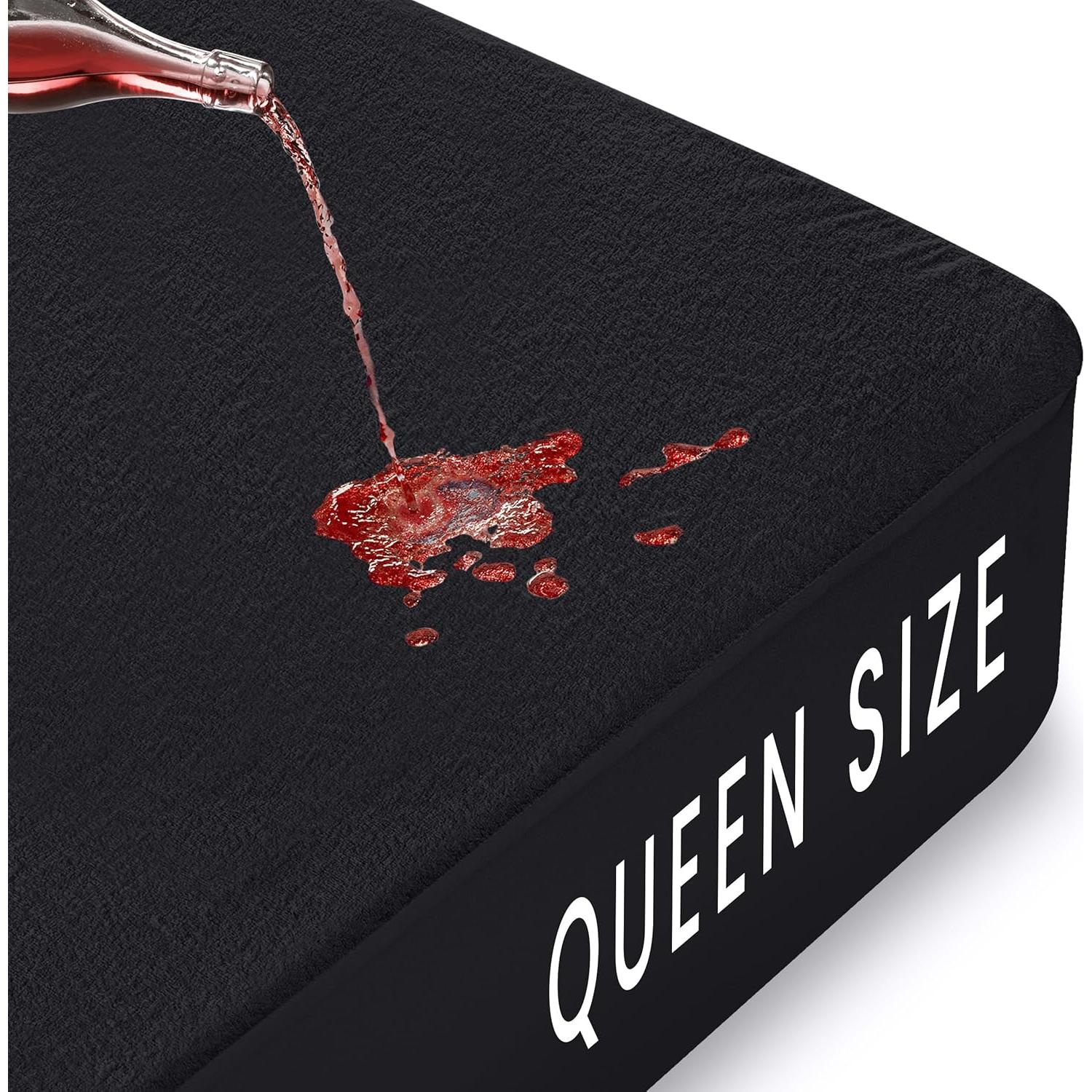 Protector de Colchón Impermeable Utopia Bedding Reina Negro