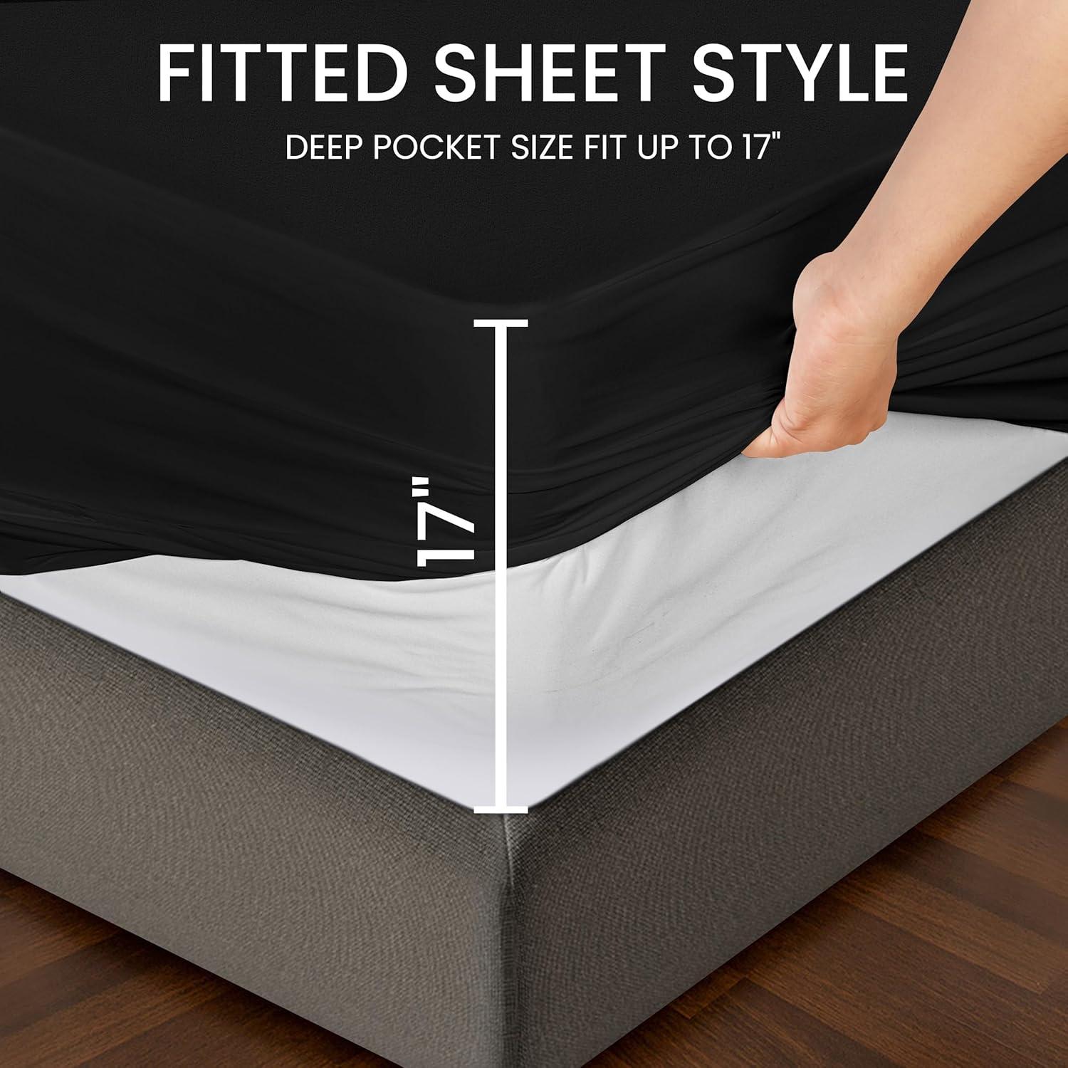 Protector de Colchón Impermeable Utopia Bedding Reina Negro