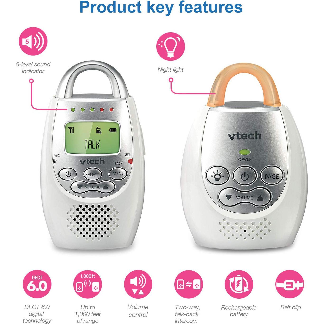 Monitor de Bebé VTech DM221 Audio Digital DECT 6.0 304.8m