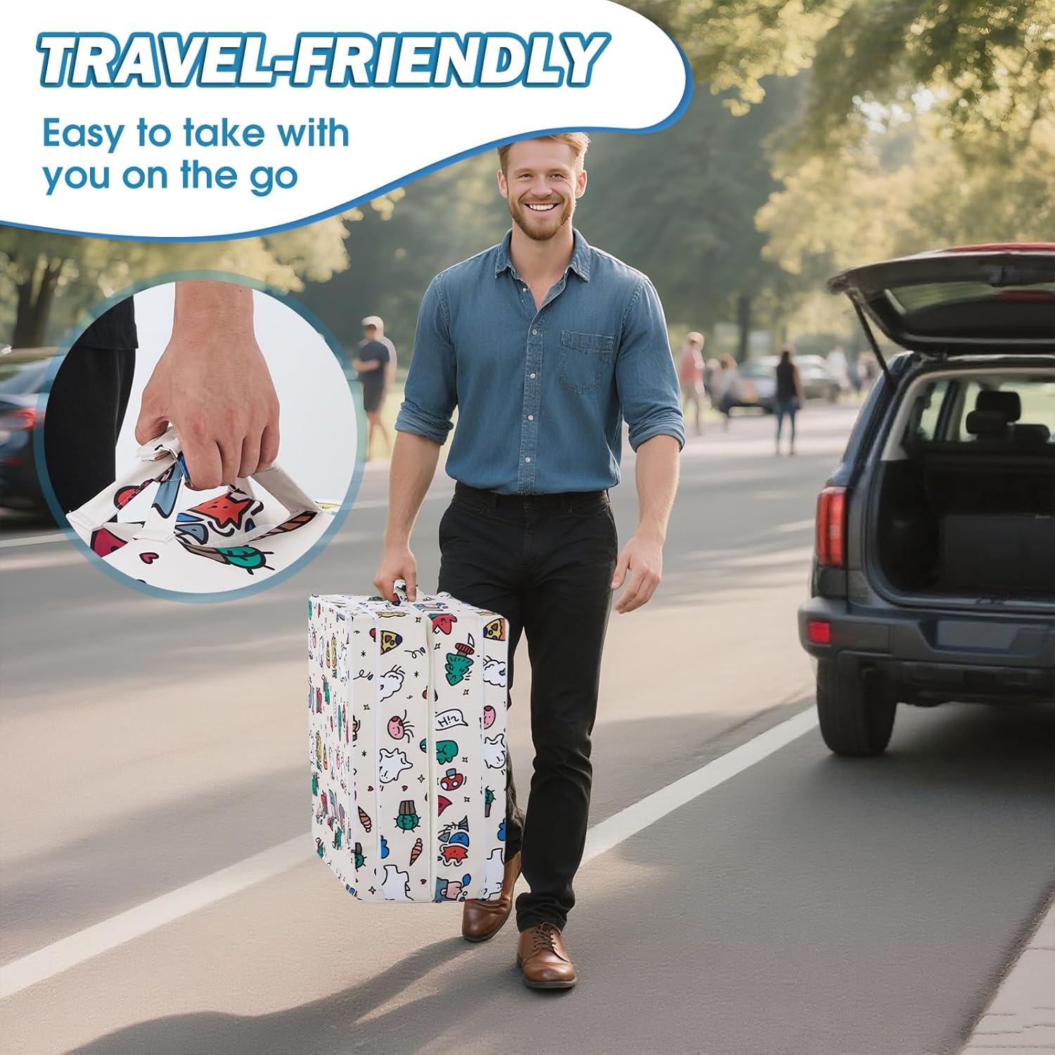 Cama de viaje portátil para niños UM-TB00 - Crema, plegable y segura