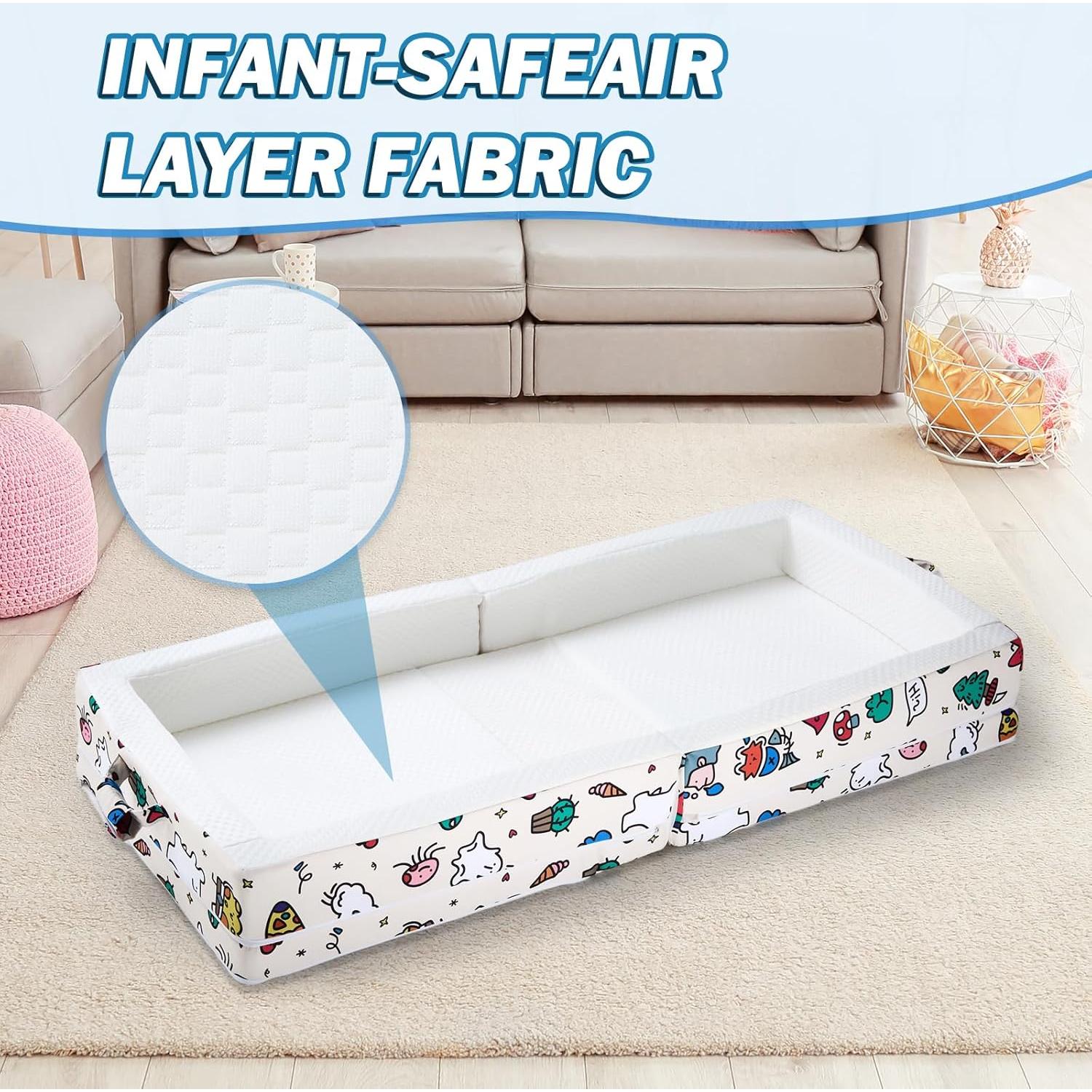 Cama de viaje portátil para niños UM-TB00 - Crema, plegable y segura