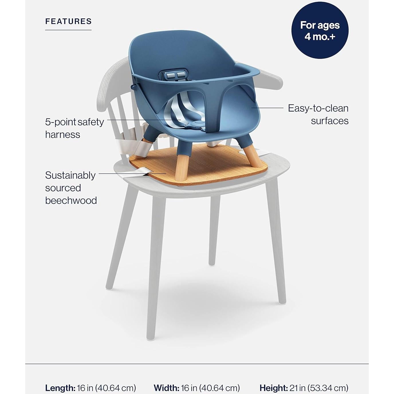 Asiento Elevador Infantil Lalo Arándano, Seguro y Fácil de Limpiar