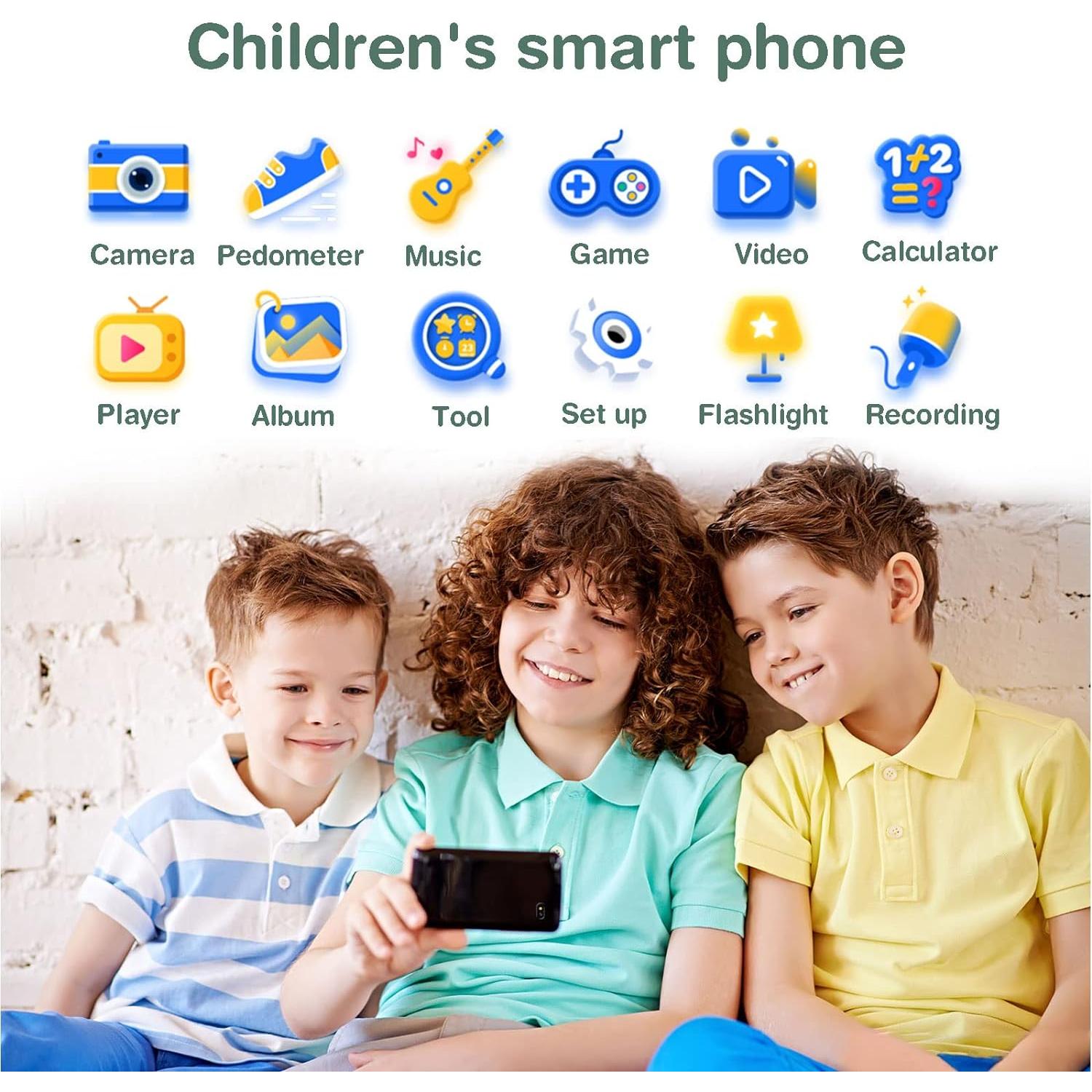 Teléfono Infantil PTHTECHUS P1 Pantalla Táctil 4" 16 Juegos