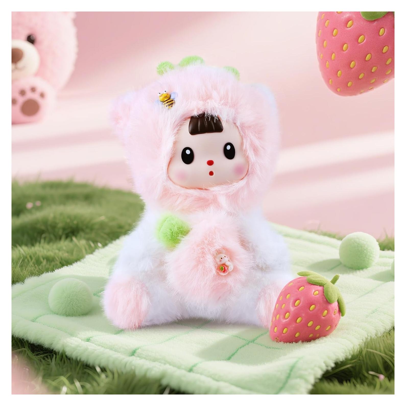 Muñeca de Peluche Kawaii Gato Fresa Rosa 18 cm