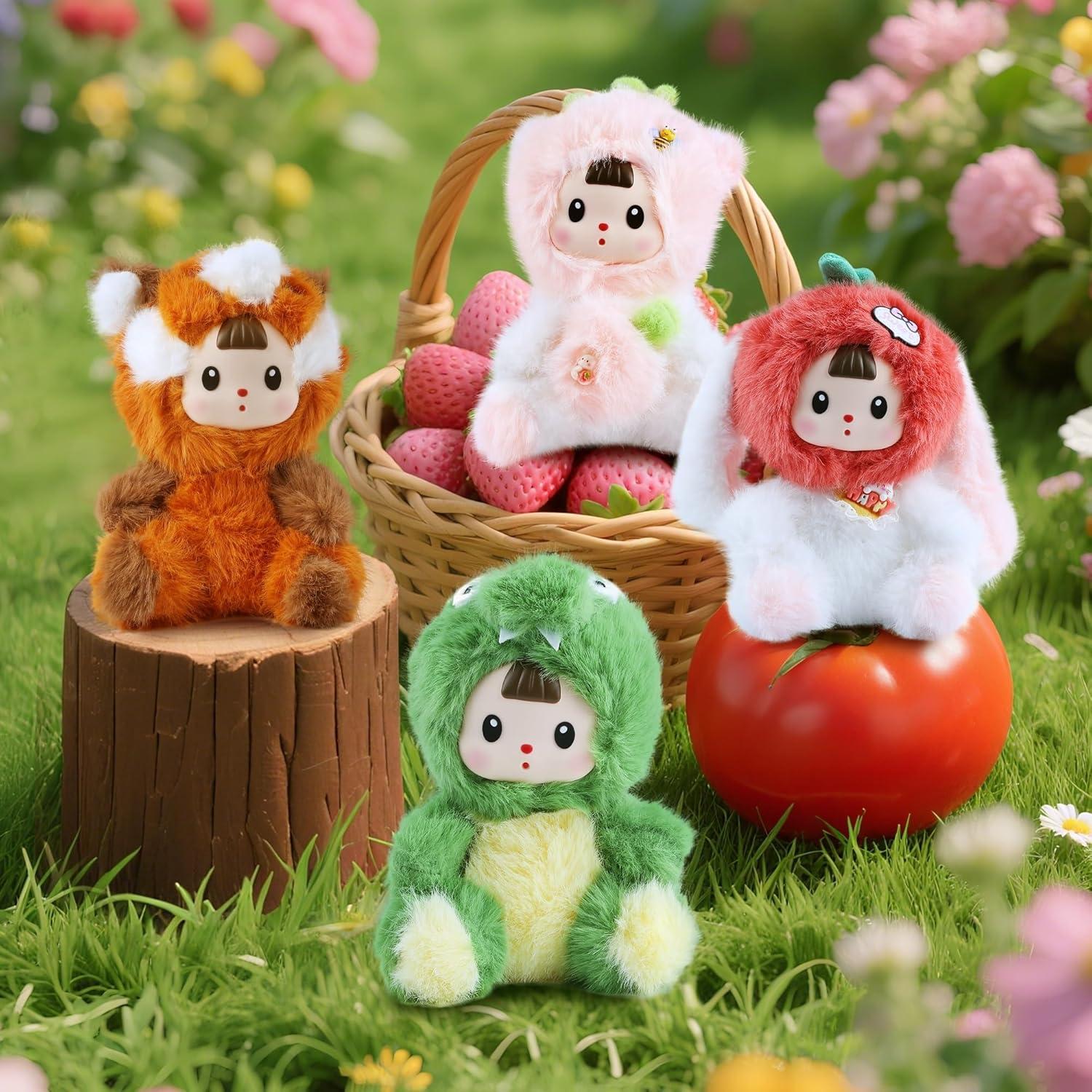 Muñeca de Peluche Kawaii Gato Fresa Rosa 18 cm