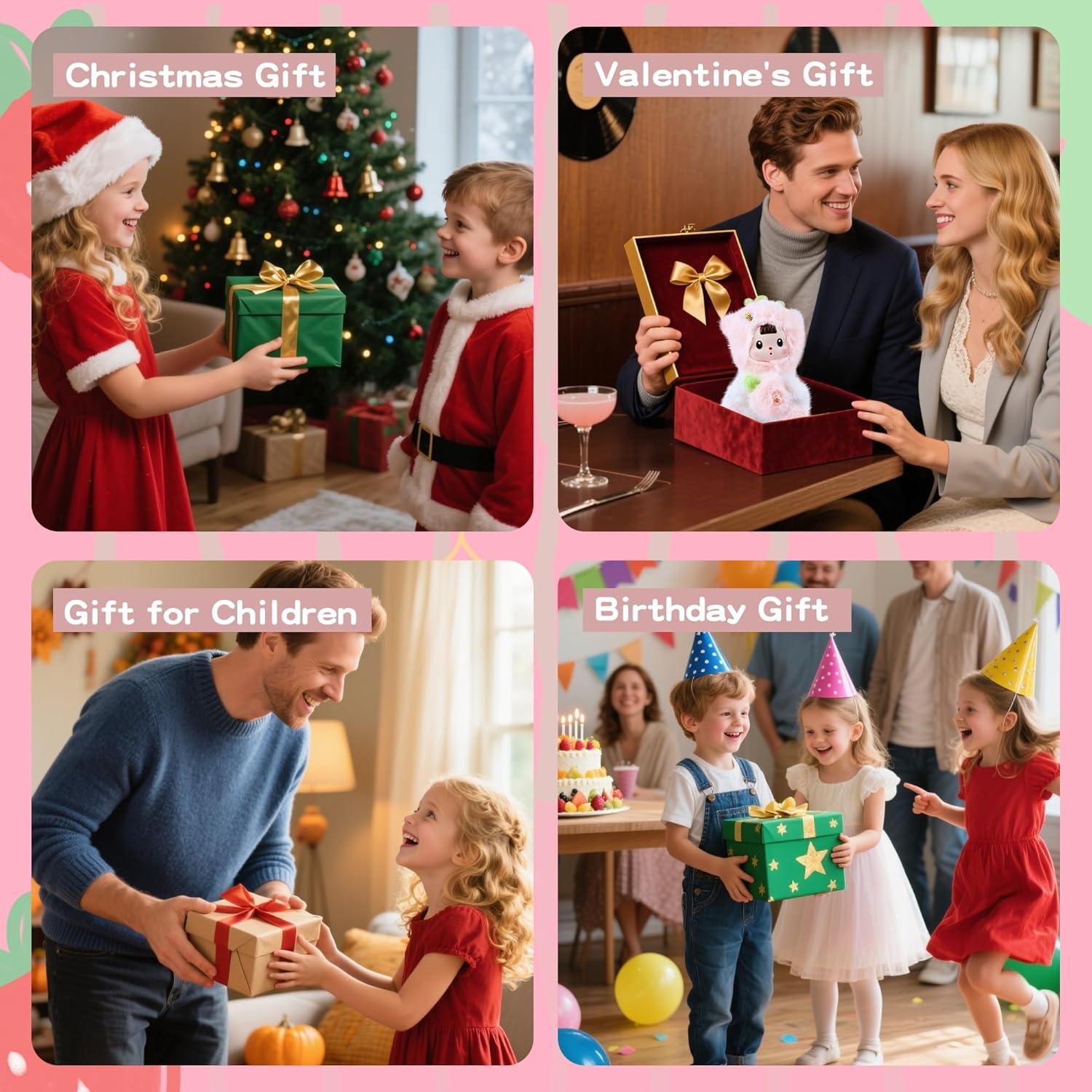 Muñeca de Peluche Kawaii Gato Fresa Rosa 18 cm