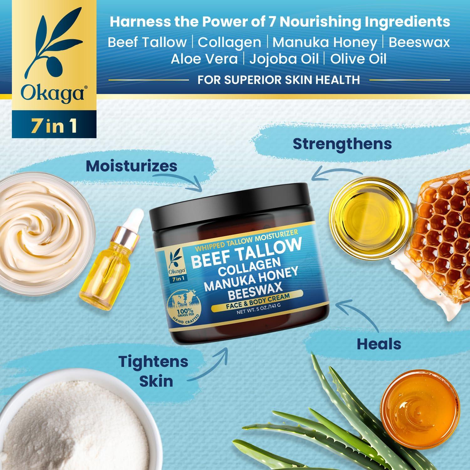 Bálsamo Hidratante Orgánico Okaga 142g - Grasa de Res con Miel