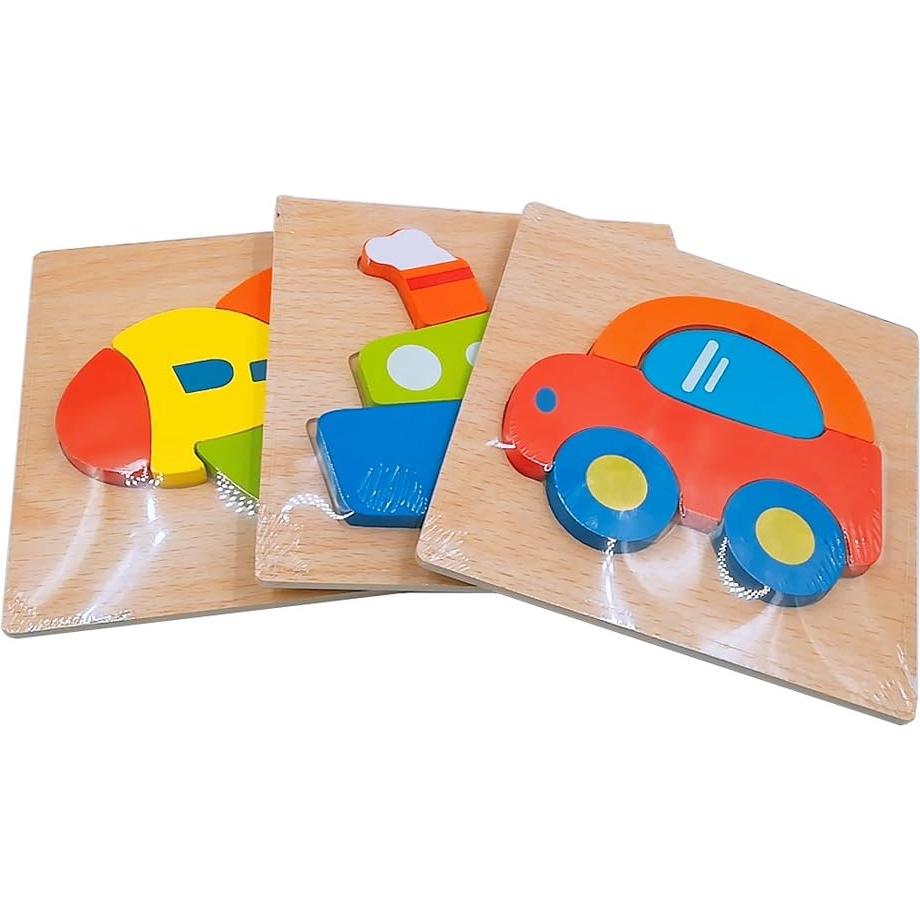 Juego de Rompecabezas de Madera DreamsEden - 3 Vehículos