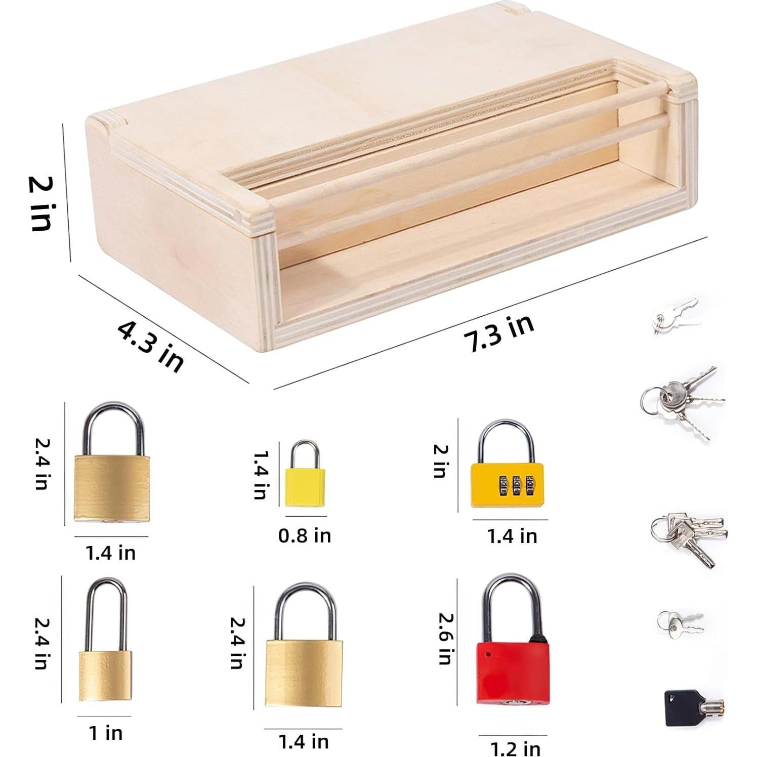 Juego de Llave y Cerradura Montessori MIKNEKE - 6 Cerraduras
