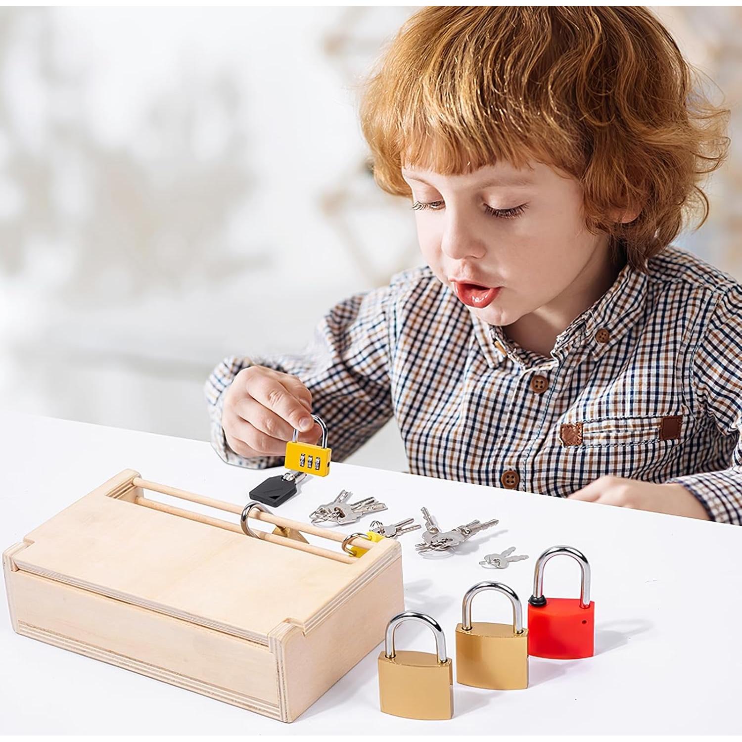 Juego de Llave y Cerradura Montessori MIKNEKE - 6 Cerraduras